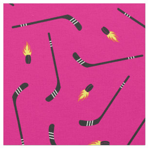 Hockey Sticks Flaming Pucks Sportrosa Stoff
