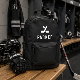 Hockey Sticks Motif Moderner Schwarzer Name Bedruckter Rucksack