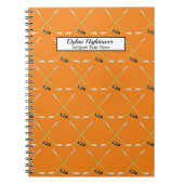 Hockey Sticks | MVP Puck Muster Orange Name Notizblock (Vorderseite)