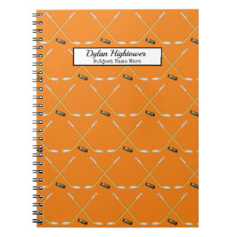 Hockey Sticks | MVP Puck Muster Orange Name Notizblock