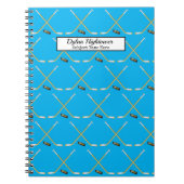 Hockey Sticks |MVP Puck Pattern Sky Blauer Name Notizblock (Vorderseite)