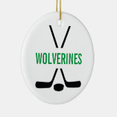 Hockey Sticks Personalisiert Keramik Ornament (Rechts)