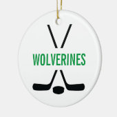 Hockey Sticks Personalisiert Keramik Ornament (Links)