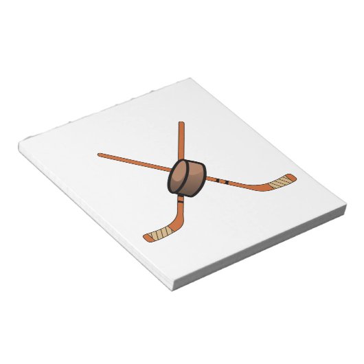 Hockey Sticks & Puck Notizblock (angewinkelt)