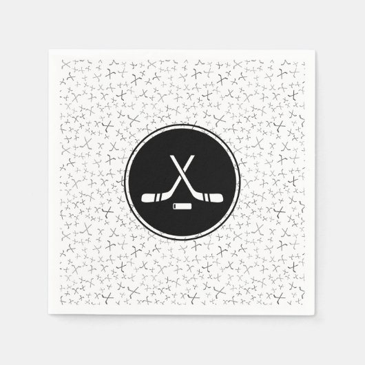 Hockey Sticks Schwarz-weiß Stylish Sporty Athletic Serviette (Vorderseite)