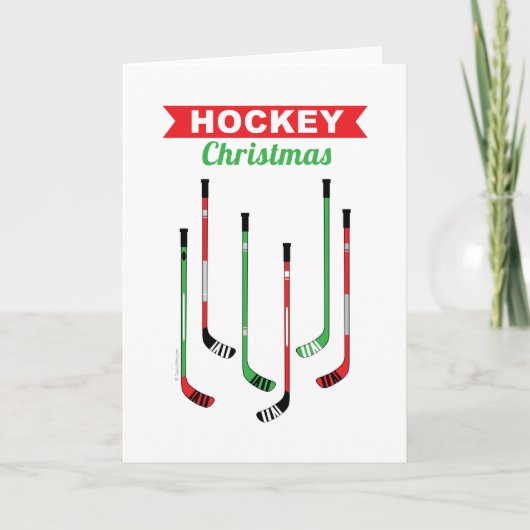 Hockey Sticks Weihnachtskarte Feiertagskarte (Vorderseite)