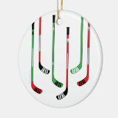 Hockey-Stock-Weihnachtsverzierung Keramik Ornament (Links)