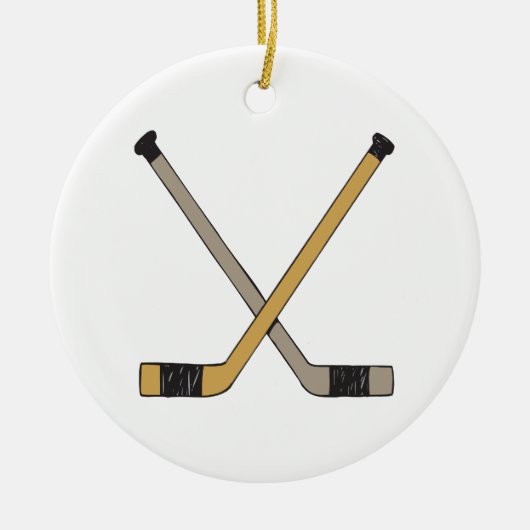 Hockey-Stöcke Keramik Ornament (Vorne)