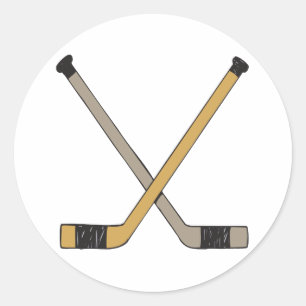 Hockey-Stöcke Runder Aufkleber