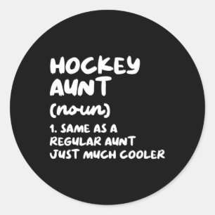Hockey Tante Definition Spaß und Sassy Sports Runder Aufkleber
