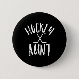 Hockey-Tante Sportfan  Jubel Vintage-Geschenk  Button