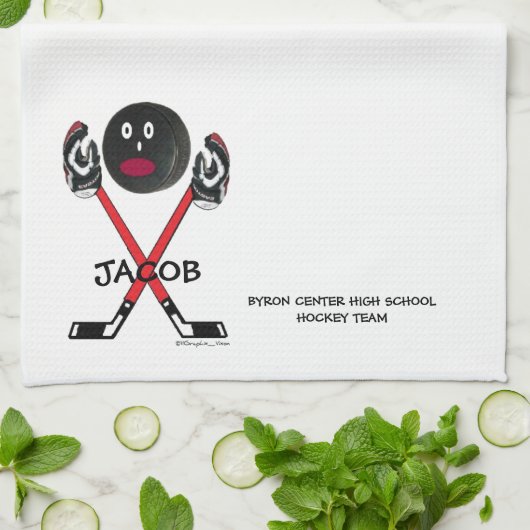 Hockey-Team Geschirrtuch (Gefaltet)