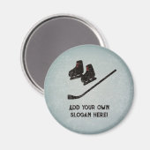 Hockey-Team zur Eisstruktur - Sondertext für Team Magnet (Vorderseite/Rückseite)