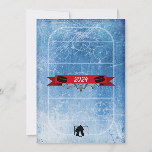 Hockey Themed 1 Foto Weihnachtskarte Einladung (Rückseite)