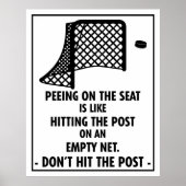 Hockey Themed Bad Peeing on Seat Poster (Vorne)
