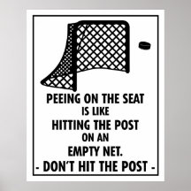 Hockey Themed Bad Peeing on Seat