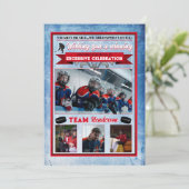 Hockey Themed Foto Weihnachtskarte Einladung (Stehend Vorderseite)
