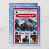 Hockey Themed Foto Weihnachtskarte Einladung (Vorne/Hinten)