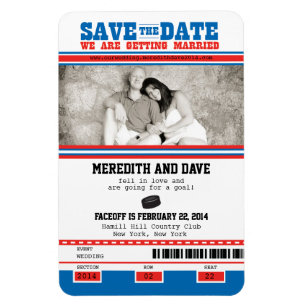 Hockey Ticket Foto Save the Date Magnet