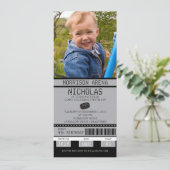 Hockey Ticket Geburtstag Einladung (Stehend Vorderseite)