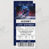 Hockey-Ticket Geburtstagsvorlage Einladung (Vorne/Hinten)