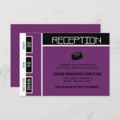Hockey Ticket Hochzeitsempfang Einladung (Vorne/Hinten)