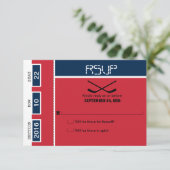 Hockey Ticket Wedding RSVP (Stehend Vorderseite)