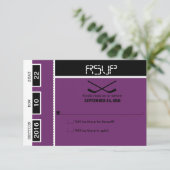 Hockey Ticket Wedding RSVP Karte (Stehend Vorderseite)