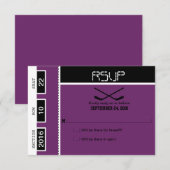 Hockey Ticket Wedding RSVP Karte (Vorne/Hinten)