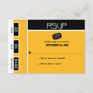 Hockey Ticket Wedding RSVP Karte