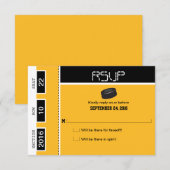 Hockey Ticket Wedding RSVP Karte (Vorne/Hinten)