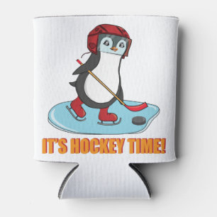 Hockey Time - Niedlicher Pinguin-Eishockey Dosenkühler