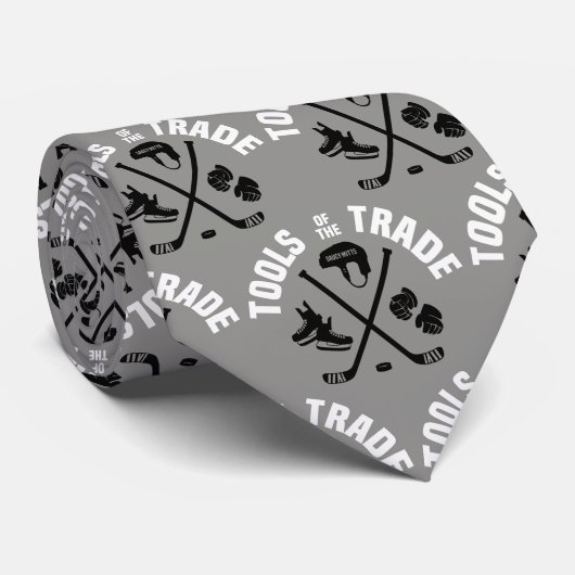 Hockey Tools of the Trade on Gray Krawatte (Gerollt)