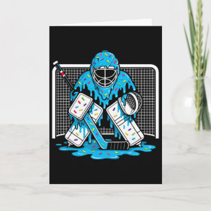 Hockey-Torhüter-Eiscreme-Tropfen-Jungen-Eishockey- Karte