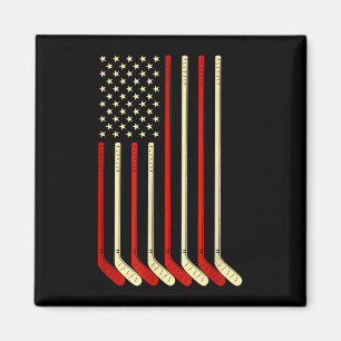 Hockey-Torhüter-Geschenk USA-Flagge Hockeyschläger Magnet