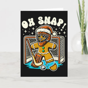 Hockey-Torhüter-Gingerbread-Mann Lustiges Weihnach Karte