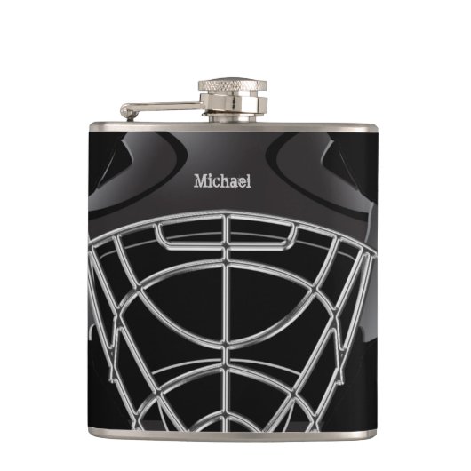 Hockey-Tormann-Sturzhelm-Flasche Flachmann (Vorderseite)
