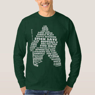 Hockey-Tormann-Typografie-lang Sleeved T-Shirt