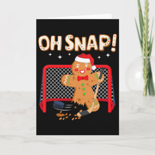 Hockey Torwart Lustiges Weihnachten Lebkuchenmann Karte