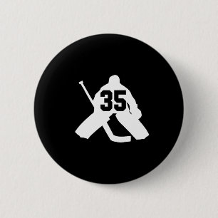 Hockey Torwart Nummer Fünfunddreißig 35  Button