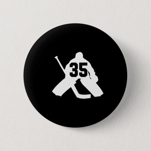 Hockey Torwart Nummer Fünfunddreißig 35  Button (Vorderseite)