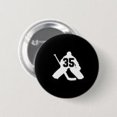 Hockey Torwart Nummer Fünfunddreißig 35  Button (Vorne & Hinten)