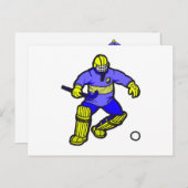 Hockey-Torwart Postkarte (Vorne/Hinten)