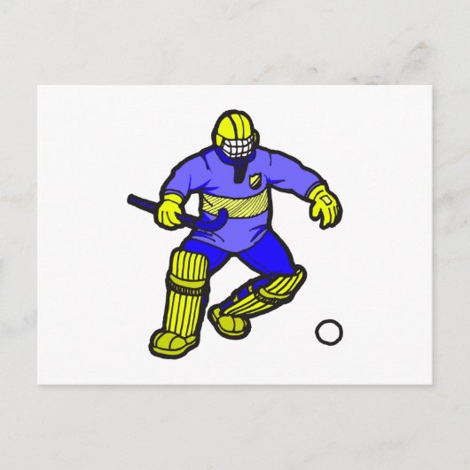 Hockey-Torwart Postkarte (Vorderseite)