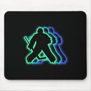 Hockey-Torwart-Silhouetten Männer Jungen Eishockey Mousepad
