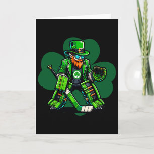 Hockey-Torwart St. Patrick's Day Irischer Shamrock Karte