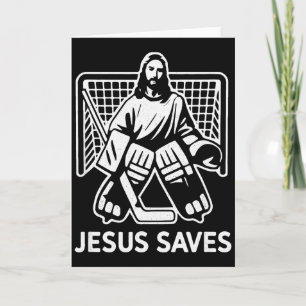 Hockey Torwart Torhüter Jesus rettet christlichen Karte