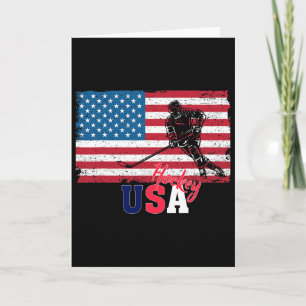 Hockey Torwart USA-Flagge Hockeyschläger Eishockey Karte