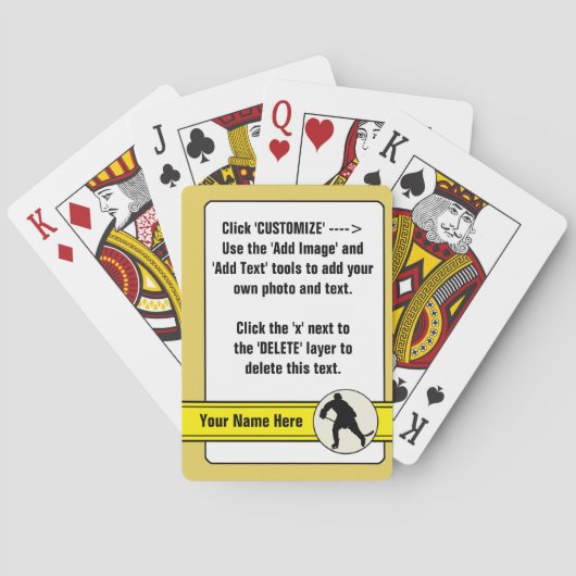 Hockey Trading Card Customizable Card Deck Spielkarten (Rückseite)