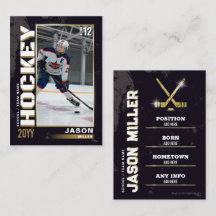Hockey Trading Card Hockey Player Card Black Gold